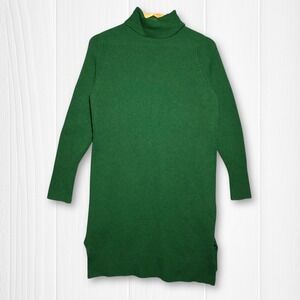 J. Crew Wool Alpaca Blend Turtleneck Sweater Dress Long Sleeve Women's S Green